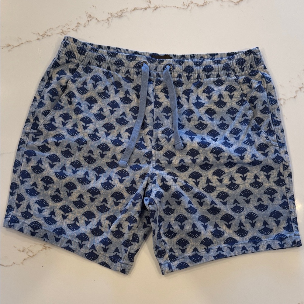 Jachs Navy and Gray Patterned Shorts M